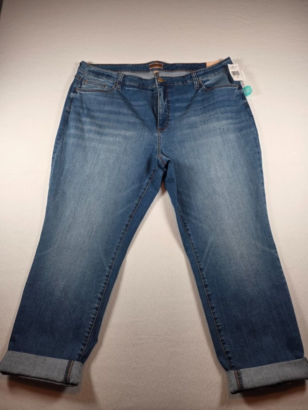 KUT From The Kloth Catherine Boyfriend Jeans Womens 22W Blue Denim Cuffed Hem